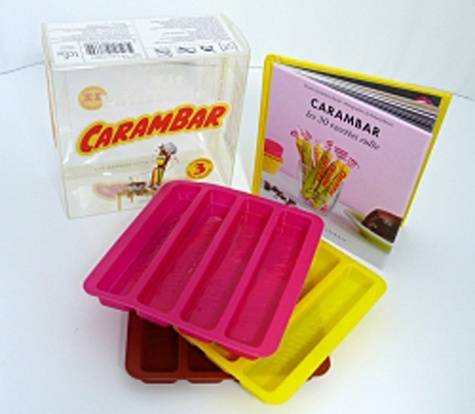 Garlone Bardel - Le kit patisserie Carambar - 1 livre et 3 moules en silicone.