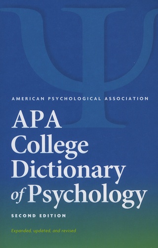 Gary-R VandenBos - APA College Dictionary of Psychology.