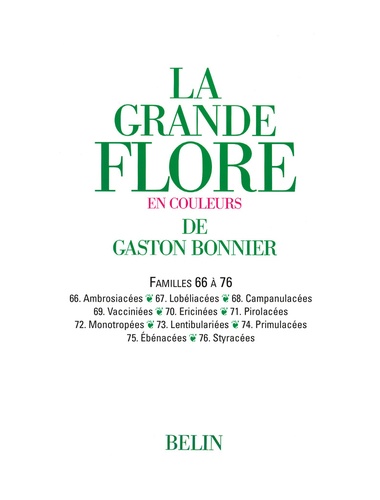 La grande Flore (Volume 11) - Famille 66 à 76