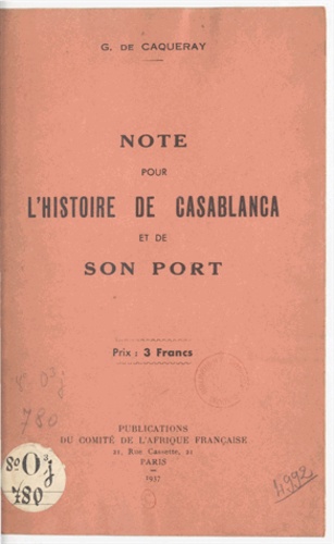Note pour l'histoire de Casablanca et de son port