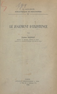 Gaston Rabeau - Le jugement d'existence.