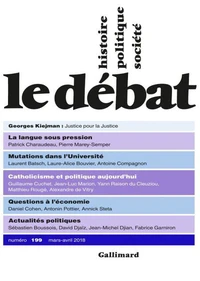 Le Débat N° 199, mars-avril 2018