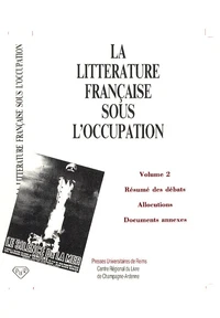 La littérature française sous l'Occupation