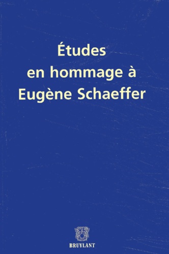 Gautier Bourdeaux et  Collectif - Etudes En Hommage A Eugene Schaeffer.