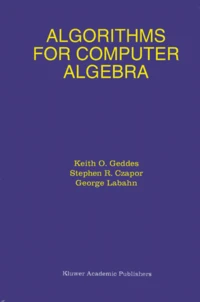 Algorithms for Computer Algebra