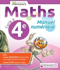  Génération 5 - Maths 4e Cycle 4 iParcours - Manuel numérique. 1 Clé Usb