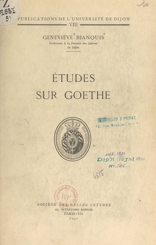 Études sur Goethe