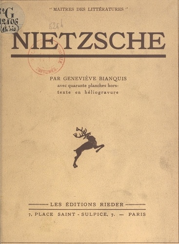 Nietzsche. Avec 40 planches hors-texte en héliogravure