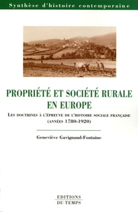 Propriété et société rurale en Europe - Les doctrines à lépreuve de lhistoire sociale française (années 1780-1920).pdf