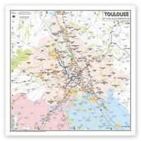 Geo reflet Editions - Carte de Toulouse et son Agglomération - Poster Plastifié 100x100cm.
