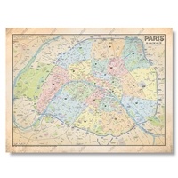 Geo reflet Editions - Plan de Paris - Modèle Vintage - Affiche 60x80cm.