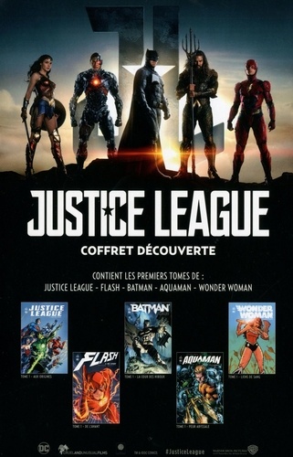 Justice League. Coffret découverte en 5 volumes : Justice League, Tome 1 ; Flash, Tome 1 ; Batman, Tome 1 ; Aquaman, Tome 1 ; Wonder Woman, Tome 1