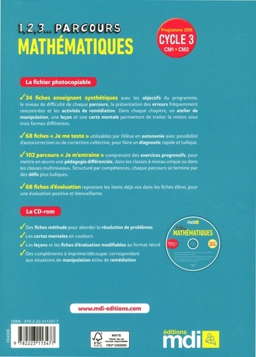 1 2 3 Parcours Mathématiques Pdf Gratuit Mathématiques Cycle 3 CM1 - CM2 1, 2, 3...... de Geoffrey Hugues