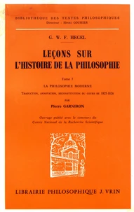 Leçons sur l'histoire de la philosophie....