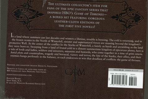 A Game of Thrones : A song of Ice and Fire Intégrale Pack en 5 volumes : A Game of Thrones ; A Clash of Kings ; A Storm of Swords ; A Feast for Crows ; A Dance with Dragons -  -  Edition collector