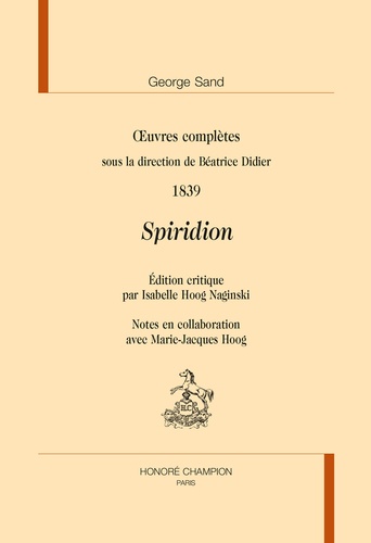 Oeuvres complètes, 1839. Spiridion