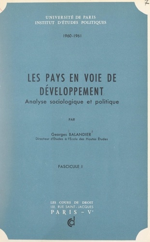 Les pays en voie de développement (1). Analyse analyse sociologique et politique