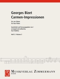 Georges Bizet - Impression de Carmen - 4 flutes. Partition et parties..