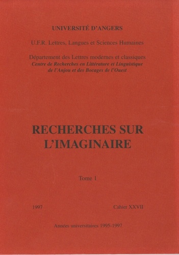 37 études critiques : littérature générale, littérature française et francophone, littérature étrangère. Cahier XXVII