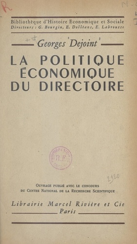 La politique économique du Directoire