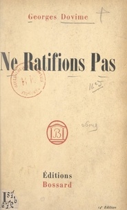 Georges Dovime - Ne ratifions pas.