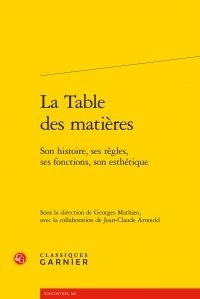 Georges Mathieu - La table des matières - Son histoire, ses règles, ses fonctions, son esthétique.