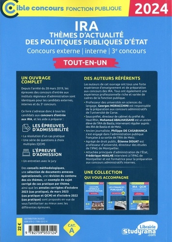 Concours des IRA Thèmes d’actualité des politiques publiques d’État. Concours externe Concours interne 3e concours  Edition 2024