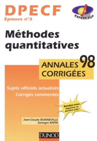 Georges Rapin et Jean-Claude Bonneville - DPECF épreuve n° 3 Méthodes quantitatives.