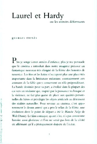 Georges Thinès - Laurel Et Hardy Ou Les Miroirs Deformants.