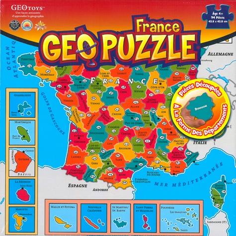  GeoToys - GEOpuzzle France - 94 pièces.
