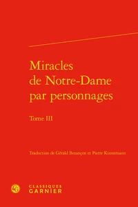 Miracles de Notre-Dame par personnages