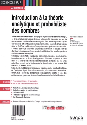 Introduction à la théorie analytique et probabiliste des nombres. Cours et exercices