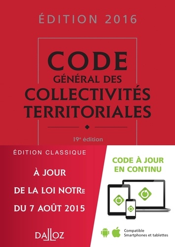 Géraldine Chavrier - Code général des collectivités territoriales.