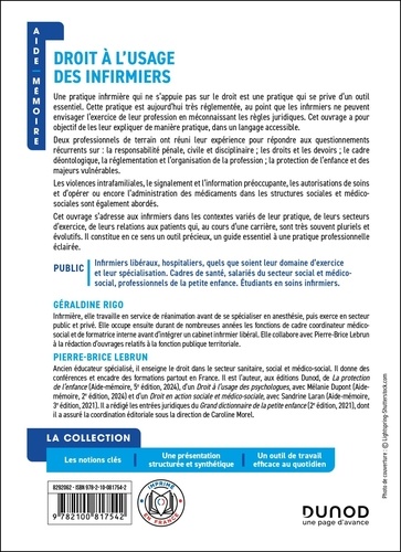 Aide-mémoire - Droit à l'usage des infirmiers