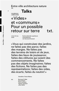 Géraldine Texier-Rideau - Talks - Vides et communs.