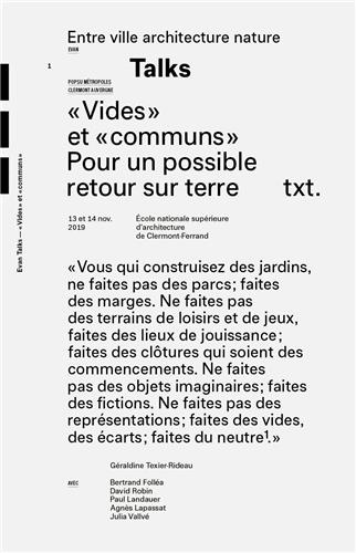 Géraldine Texier-Rideau - Talks - Vides et communs.