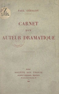 Carnet d'un auteur dramatique
