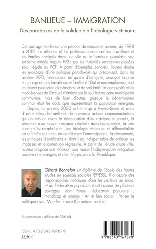 Banlieue - Immigration. Des paradoxes de la solidarité à l'idéologie victimaire - Ivry-sur-Seine, 1968-2018