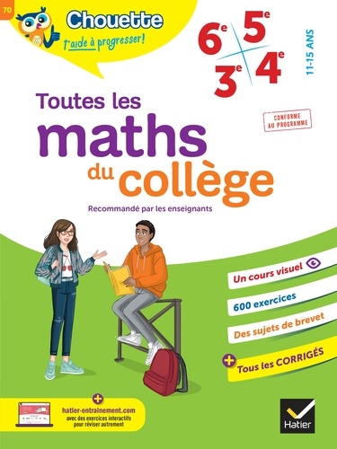 Gérard Bonnefond et Daniel Daviaud - Toutes les maths du collège 6e, 5e, 4e, 3e - cahier de révision et d'entraînement pour toutes les années collège.