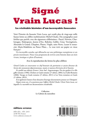 Signé Vrain Lucas !. La véritable histoire d'un incroyable faussaire