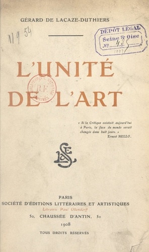 L'unité de l'art