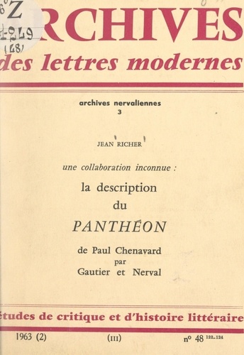 La description du "Panthéon", de Paul Chenavard, par Gautier et Nerval : une collaboration inconnue