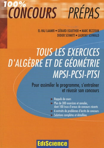 Tous Les Exercices D Algebre Et De Geometrie De Gerard Eguther Grand Format Livre Decitre