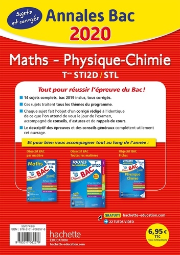 Maths Physique-Chimie Tles STI2D/STL. Sujets et corrigés  Edition 2020