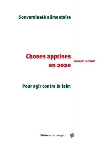 Choses apprises en 2020. Souveraineté alimentaire. Pour agir contre la faim