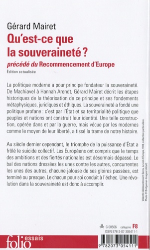 Qu'est-ce que la souveraineté ?. Précédé de Le recommencement d'Europe  édition actualisée