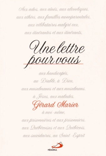 Gérard Marier - Une lettre pour vous.