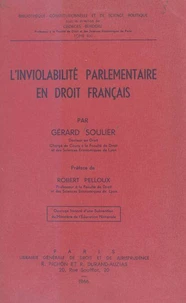 L'inviolabilité parlementaire en droit français