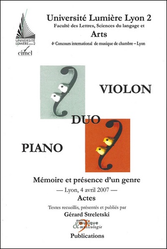 Gérard Streletski - Duo violon-piano - Mémoire et présence dun genre.
