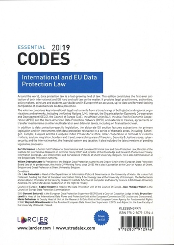 International and EU Data Protection Law. Pack en 2 volumes : International Legal Instruments ; EU Legal Instruments  Edition 2019